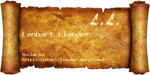 Lenhart Liander névjegykártya